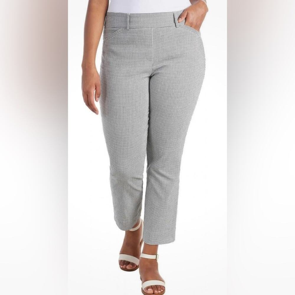 Hilary Radley Women Mid-Rise Stretch Pull-On Ankle Pant Black/White S